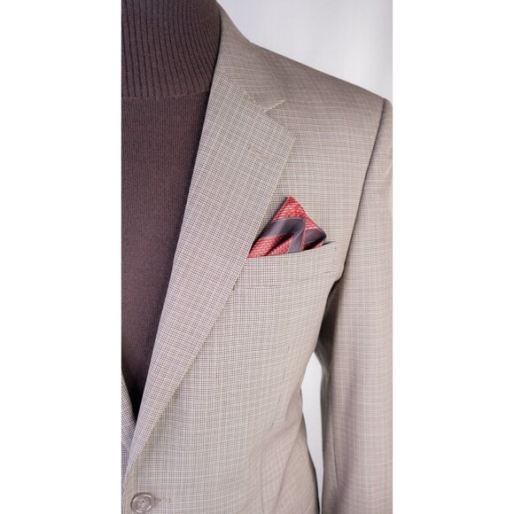 Jos A Bank Blazer Sz 40L Houndstooth Sports Coat Suit Jacket Wool Two Button EUC - Picture 4 of 13
